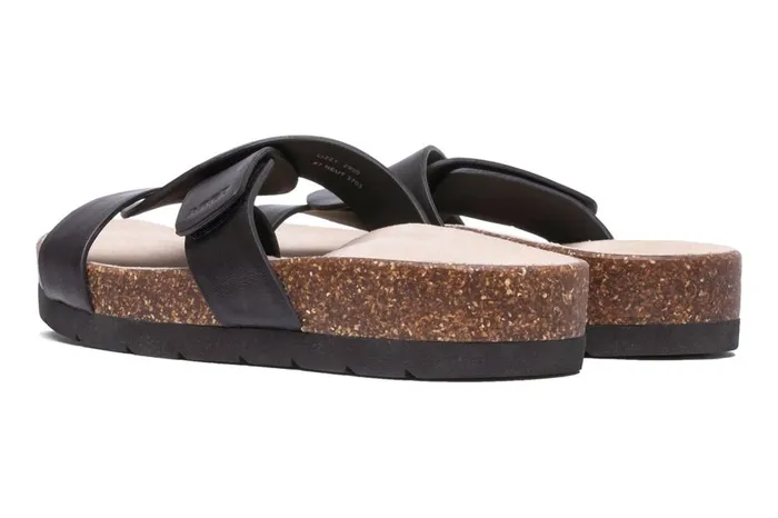 Women ABEO Footwear Sandals Lanai Slide Black Nubuck Women ABEO Footwear Sandals Lanai Slide Black Nubuck