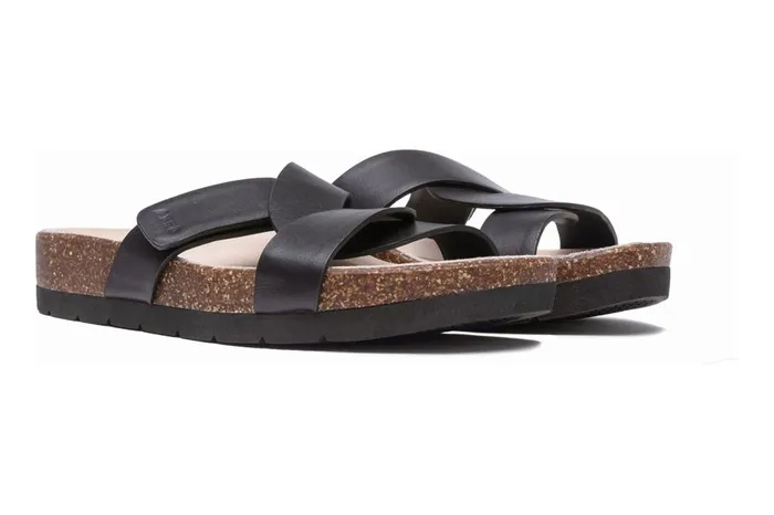 Women ABEO Footwear Sandals Lanai Slide Black Nubuck Women ABEO Footwear Sandals Lanai Slide Black Nubuck