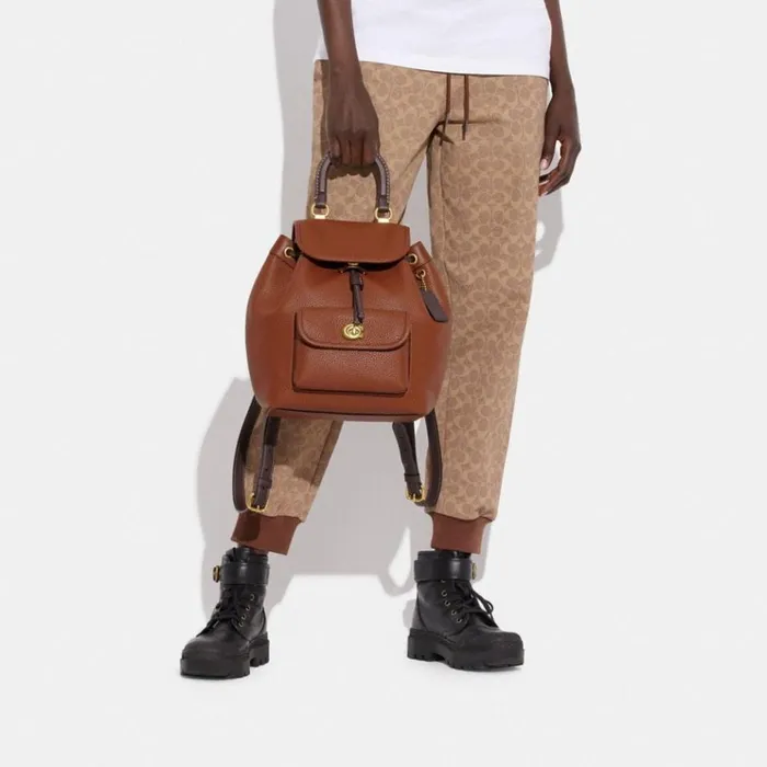 Women Backpacks Coach Riya Backpack In Colorblock Brass1941 Saddle Multi