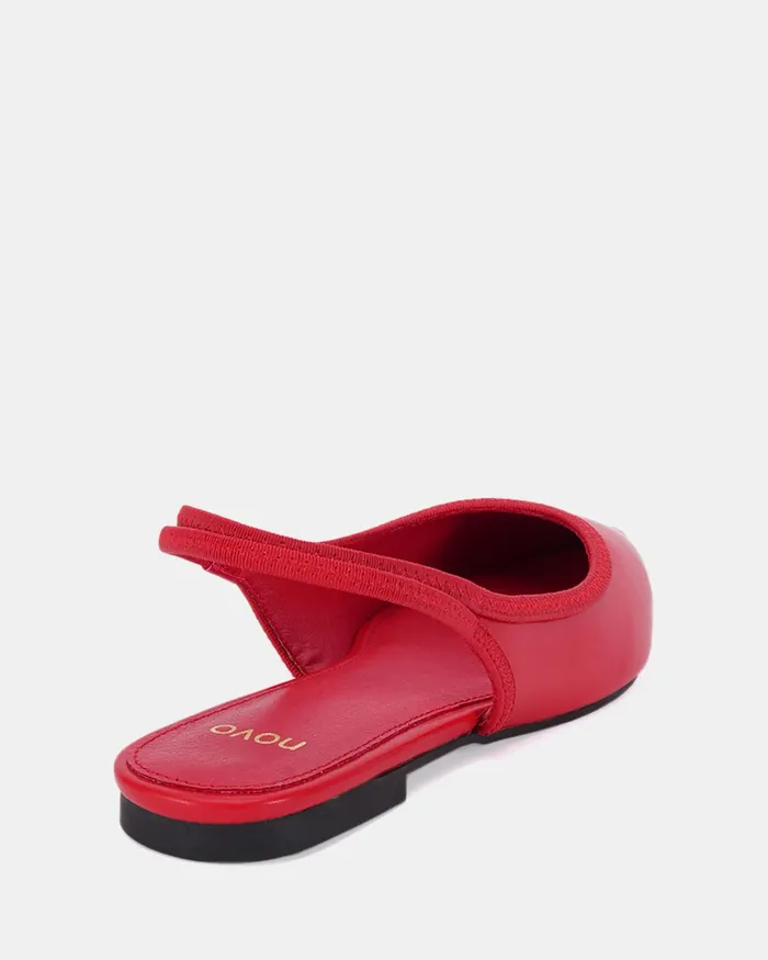 Women Ballet Flats NOVO Shoes CASSEY RED Ballet Flats