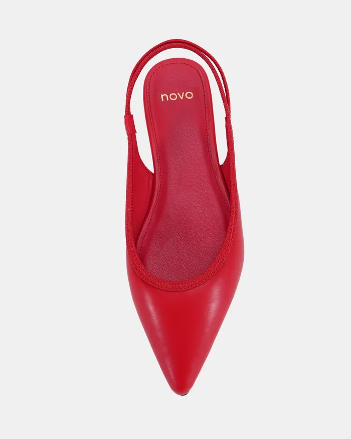 Women Ballet Flats NOVO Shoes CASSEY RED Ballet Flats