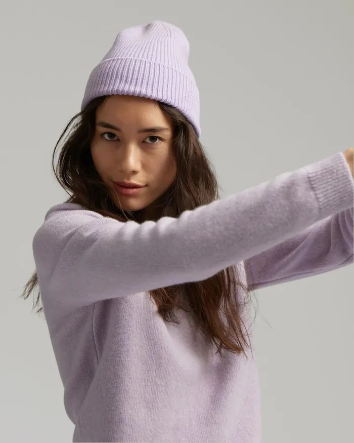 Women Beanies Colorful Standard Merino Wool Beanie Rosewood Mist