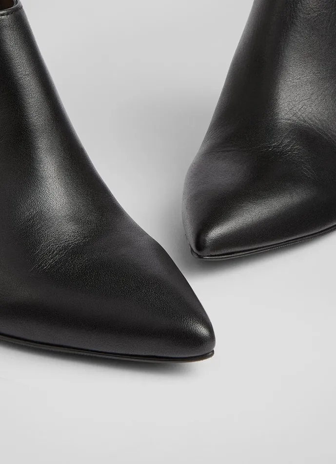 Women Boots LKBennett Elle Black Leather Shoe Boots Black