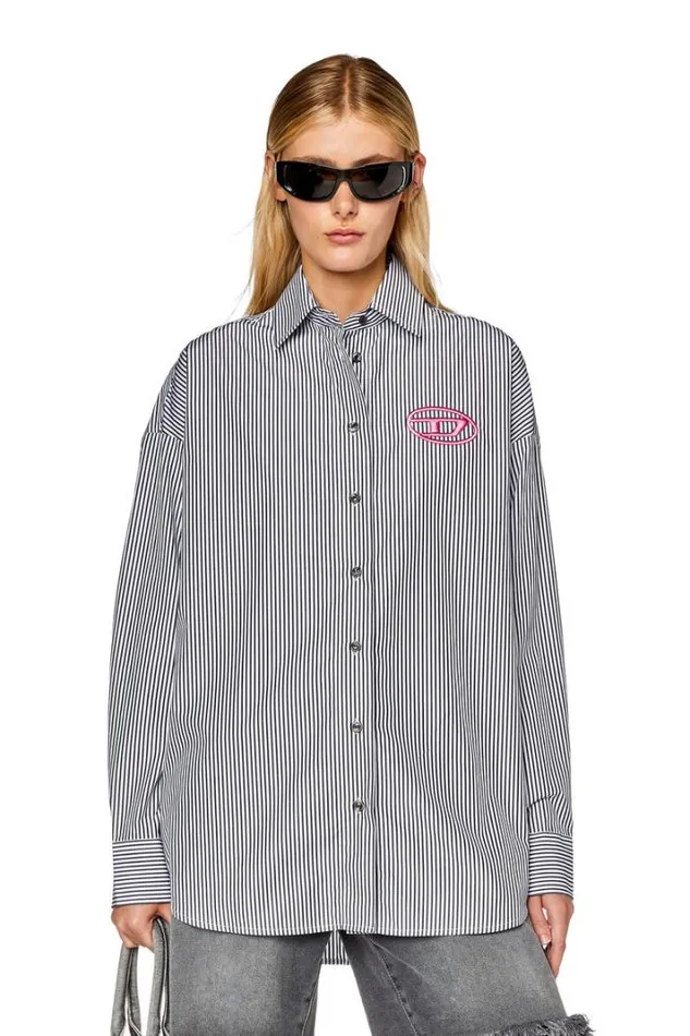 Women CDouStripe Blackwhite Diesel Shirts Women CDouStripe Blackwhite Diesel Shirts