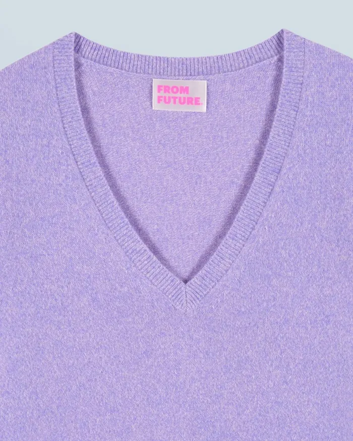 Women Cashmere Sweaters From Future Basic VNeck Sweater Lilac