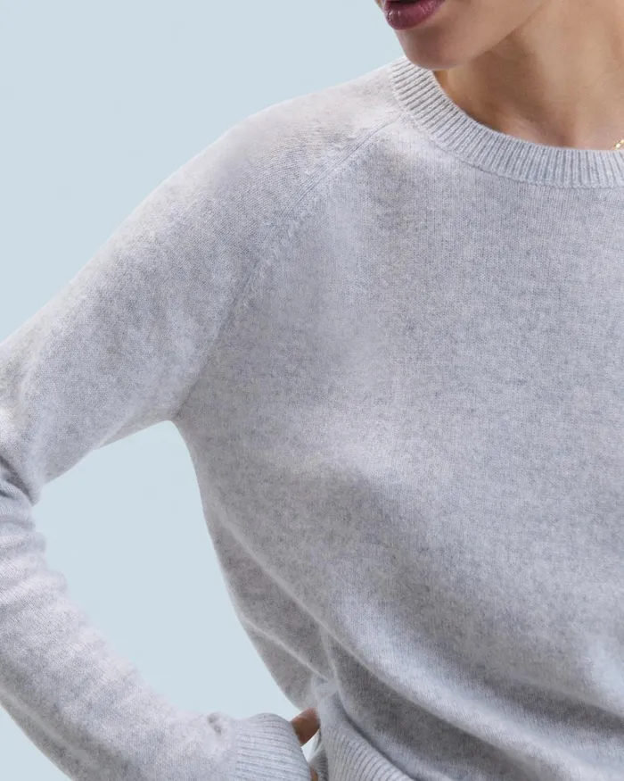 Women Cashmere Sweaters From Future Light Crewneck Sweater Light Heather Gray