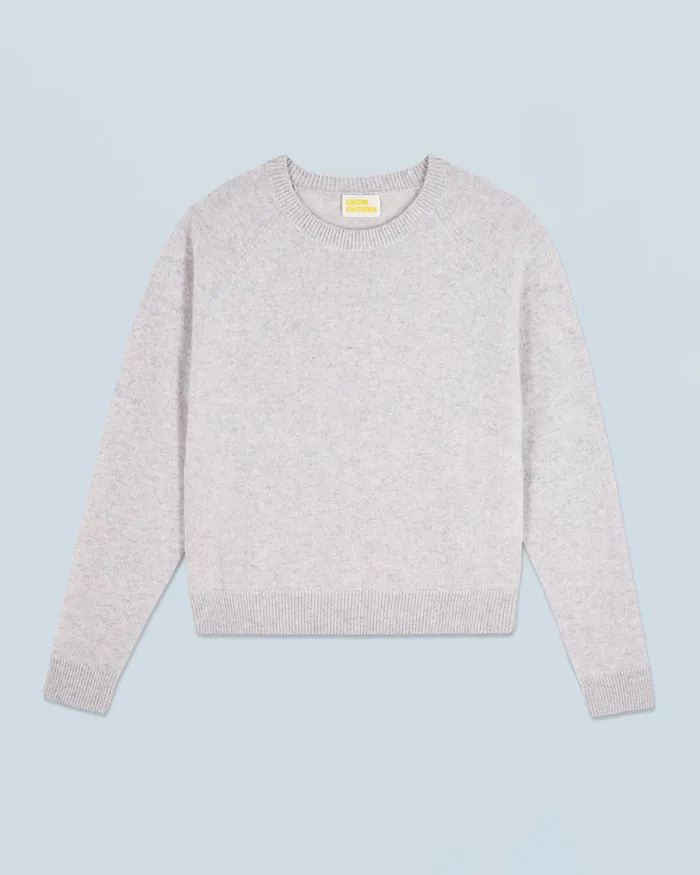 Women Cashmere Sweaters From Future Light Crewneck Sweater Light Heather Gray