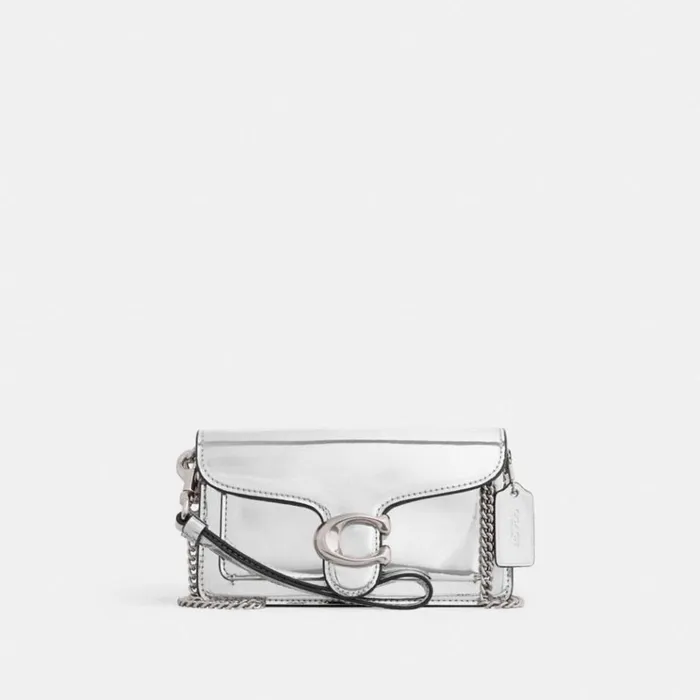 Women Clutches Coach Tabby Crossbody Wristlet Silversilver