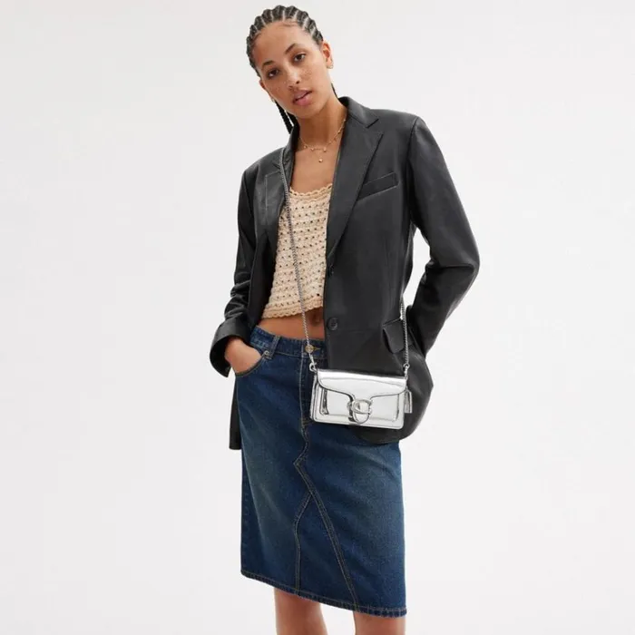 Women Clutches Coach Tabby Crossbody Wristlet Silversilver