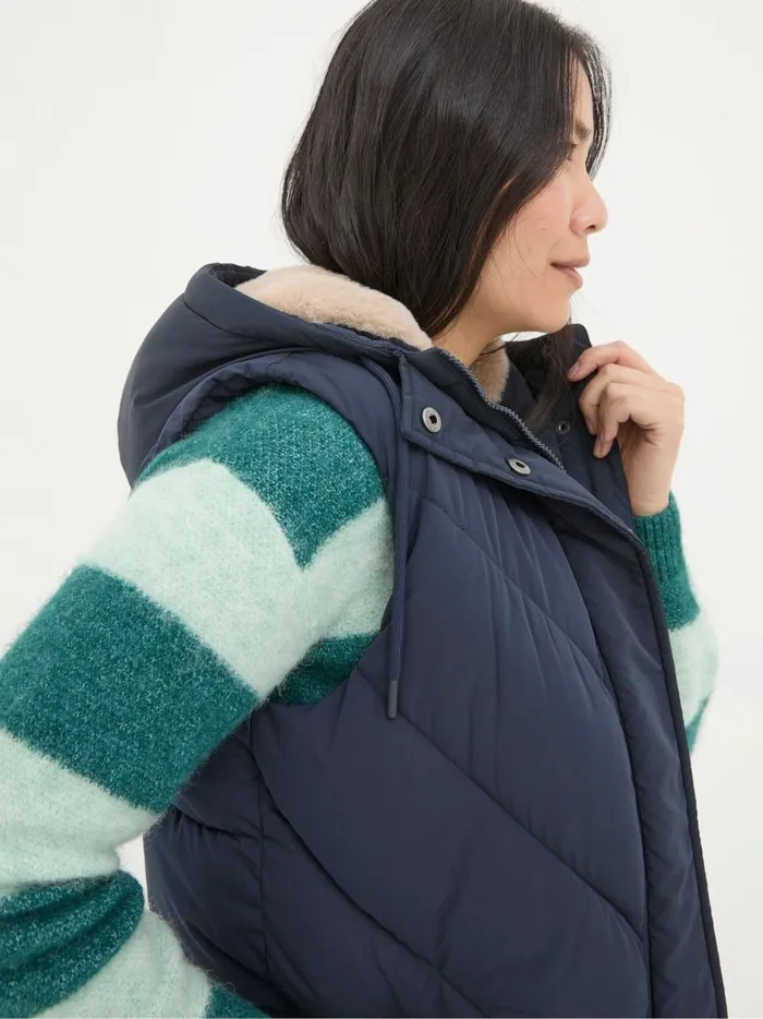 Women Coats and Jackets Fat Face Gem Navy Puffer Gilet