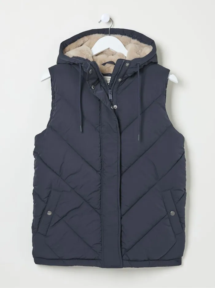 Women Coats and Jackets Fat Face Gem Navy Puffer Gilet