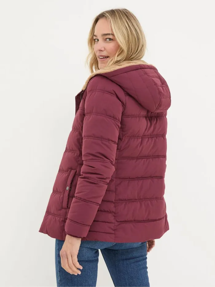 Women Coats and Jackets Fat Face Lara Red Lara Puffer Coat