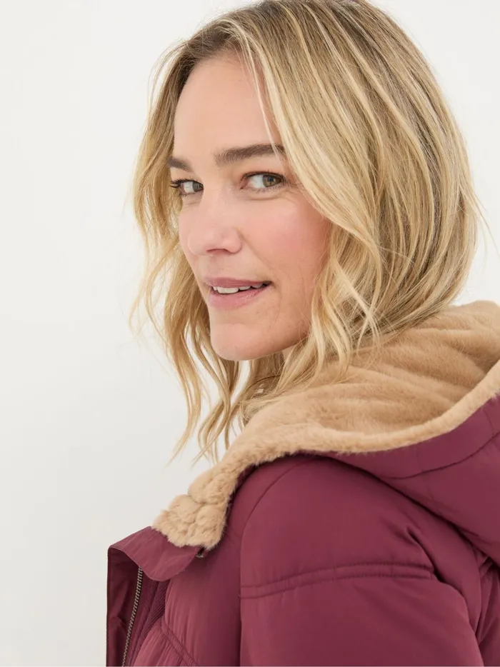 Women Coats and Jackets Fat Face Lara Red Lara Puffer Coat