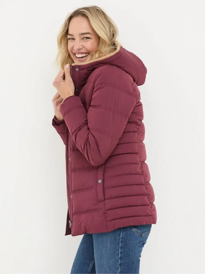 Women Coats and Jackets Fat Face Lara Red Lara Puffer Coat