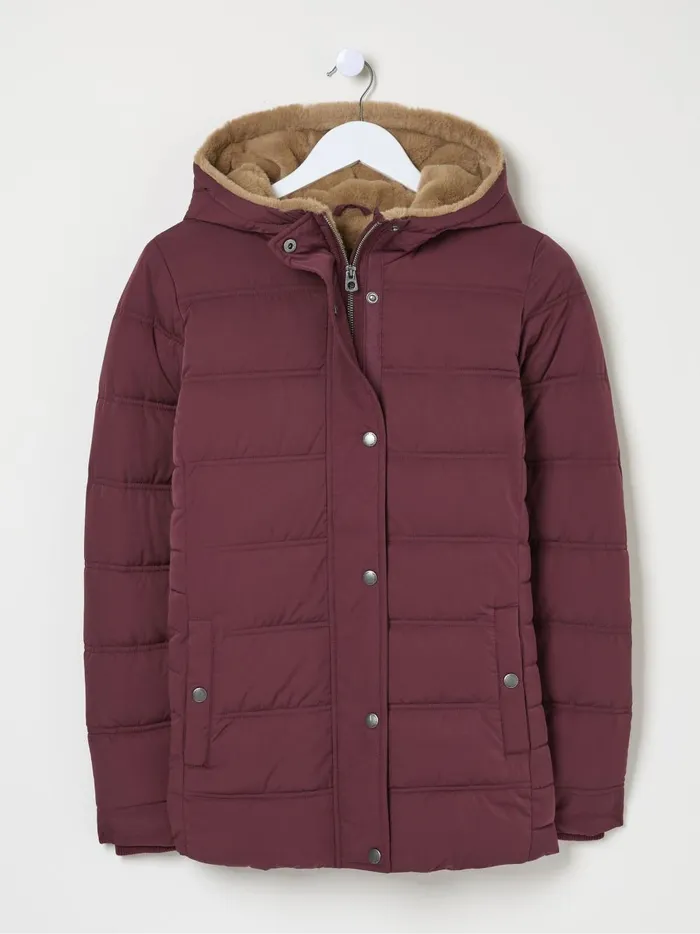 Women Coats and Jackets Fat Face Lara Red Lara Puffer Coat