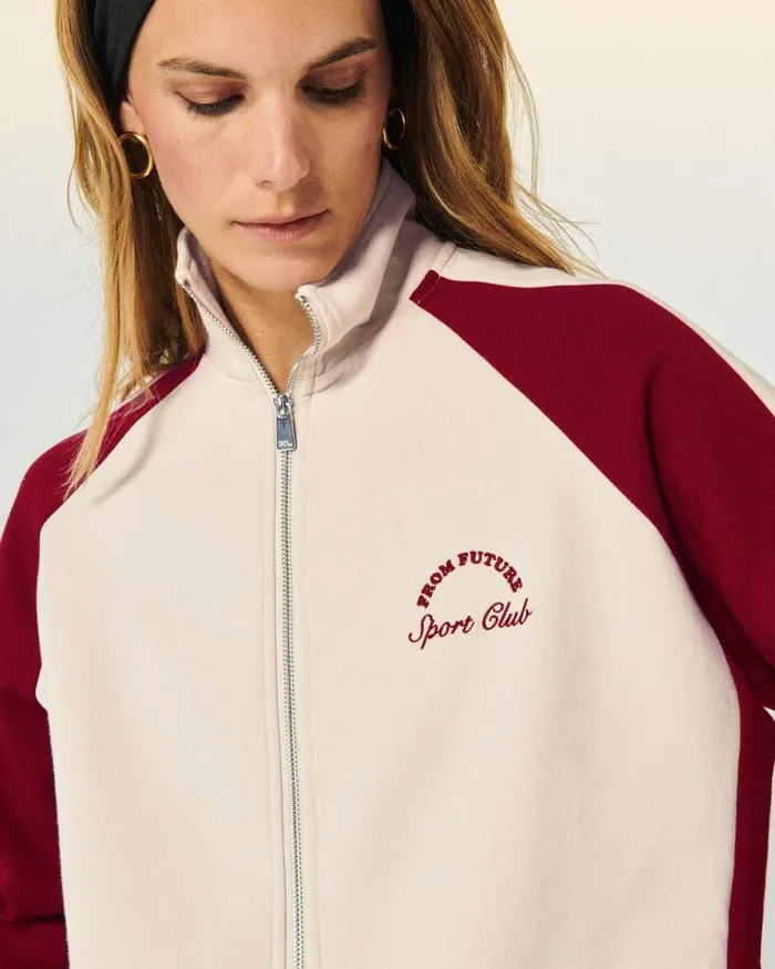 Women Coats and Jackets From Future Zipped Sweatshirt Beige