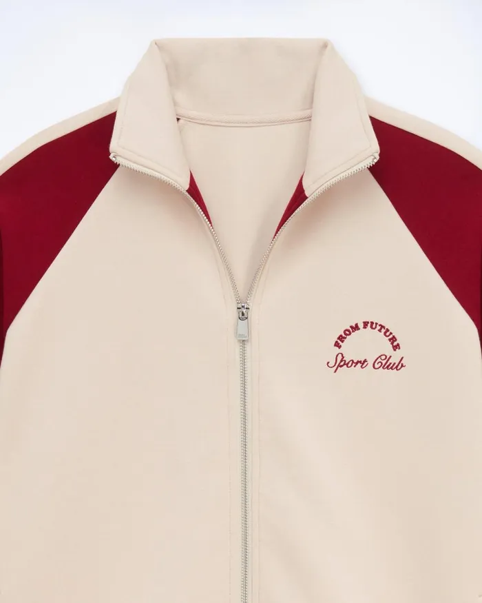 Women Coats and Jackets From Future Zipped Sweatshirt Beige