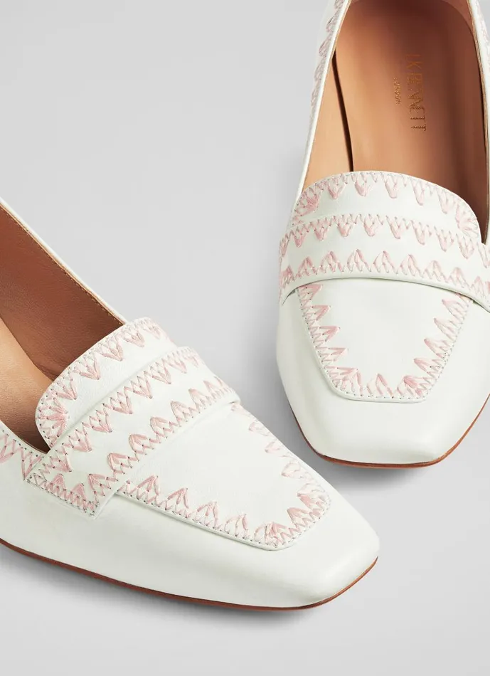 Women Court Shoes LKBennett Holden OffWhite Leather StitchDetail Courts Off White Women Court Shoes LKBennett Holden OffWhite Leather StitchDetail Courts Off White