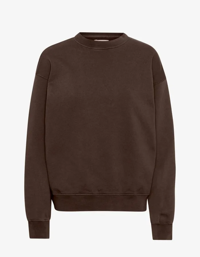 Women Crewneck Sweatshirts Colorful Standard Organic Oversized Crew Coffee Brown