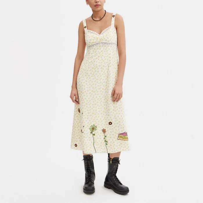 Women Dresses Coach Coach X Observed By Us Floral Dress Ivoryorange Rose Multi