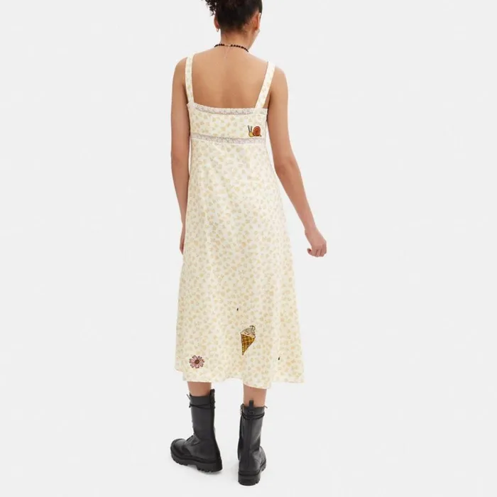 Women Dresses Coach Coach X Observed By Us Floral Dress Ivoryorange Rose Multi