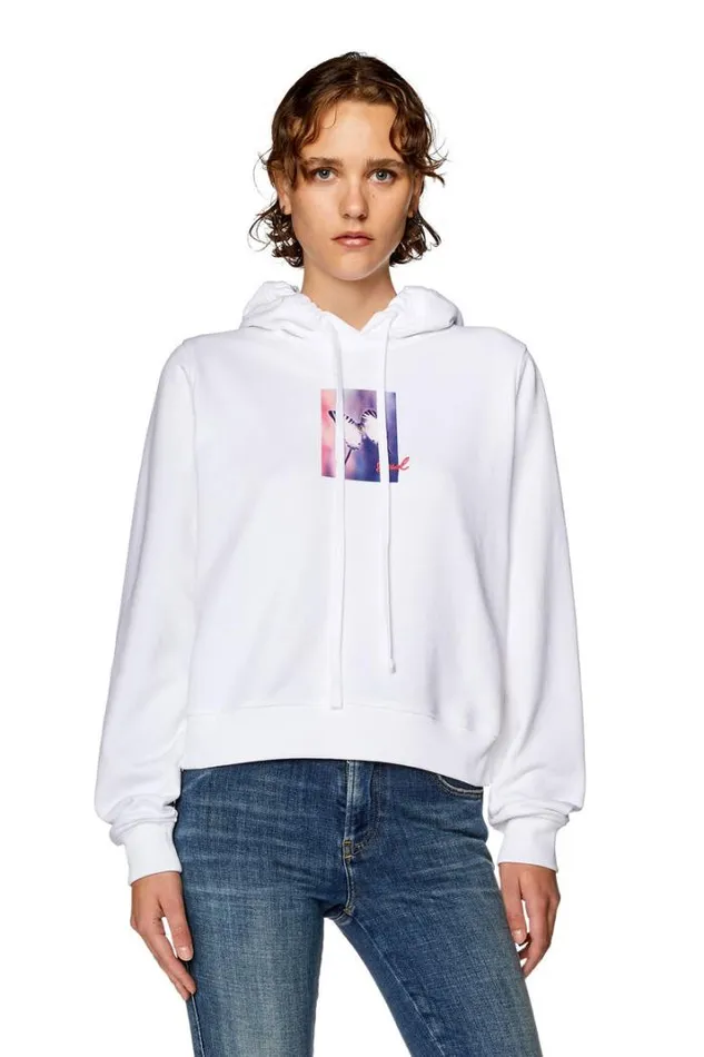Women FReggyHoodL6 White Diesel Sweaters