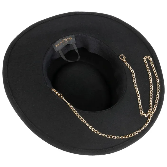 Women Felt Hats Mayser Soft Wool Ladies Hat With Chin Strap Beige Women Felt Hats Mayser Soft Wool Ladies Hat With Chin Strap Beige