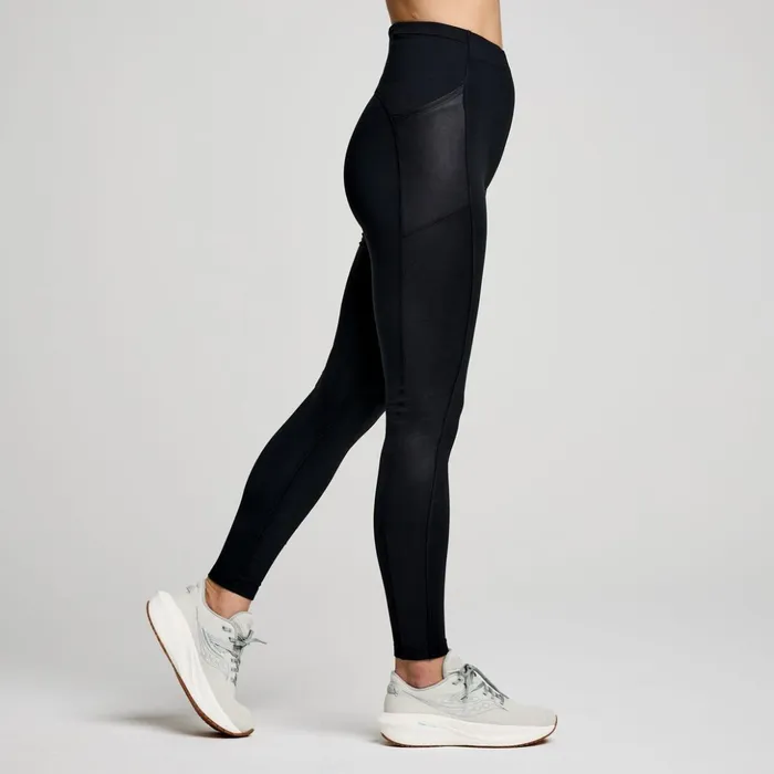 Women Hurricane Tight Black Saucony Bottoms