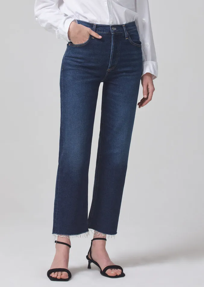 Women Jeans Citizens Of Humanity Florence Wide Straight In Everdeen