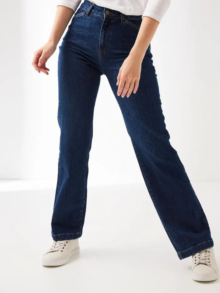 Women Jeans Fat Face Elise Blue Wide Leg Jeans