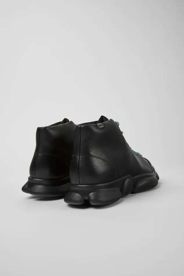 Women Karst Black Leather Sneakers Camper Ankle Boots