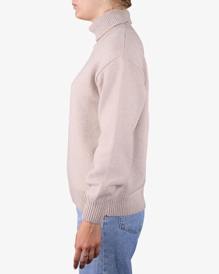 Women Knit Sweaters Colorful Standard Merino Wool Turtleneck Burned Yellow