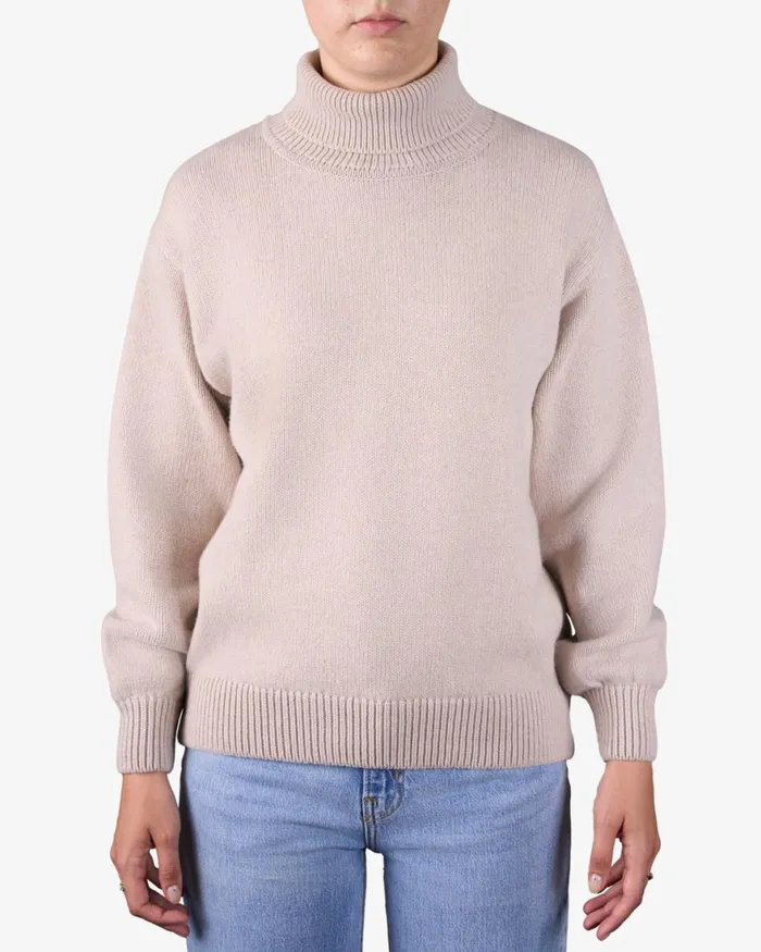 Women Knit Sweaters Colorful Standard Merino Wool Turtleneck Stone Blue