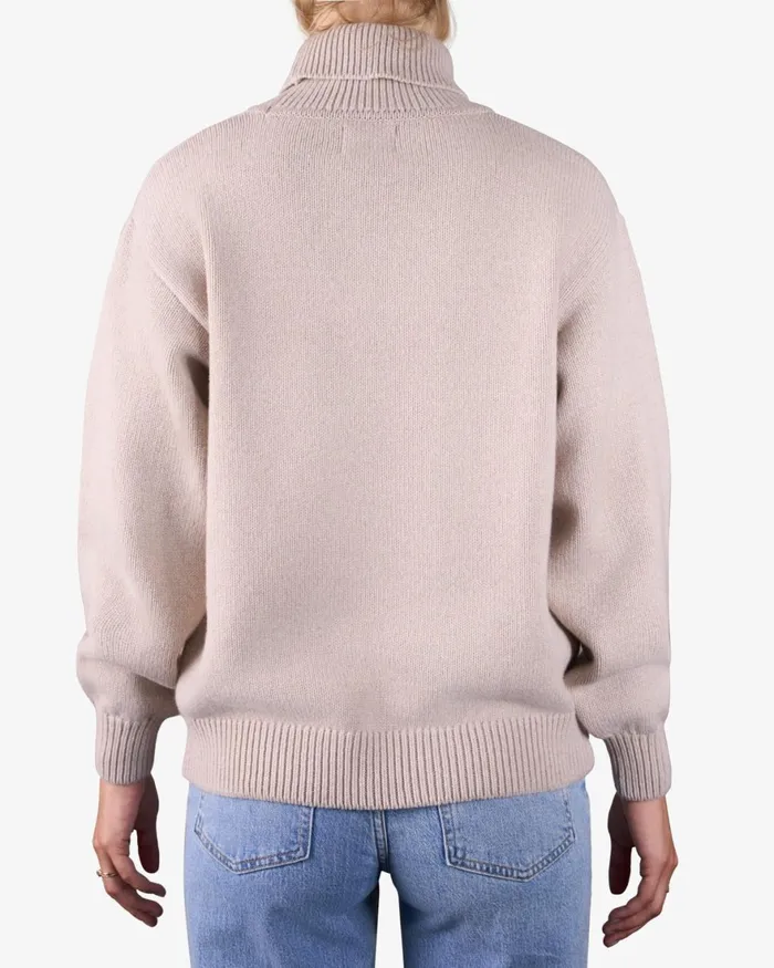 Women Knit Sweaters Colorful Standard Merino Wool Turtleneck Stone Blue