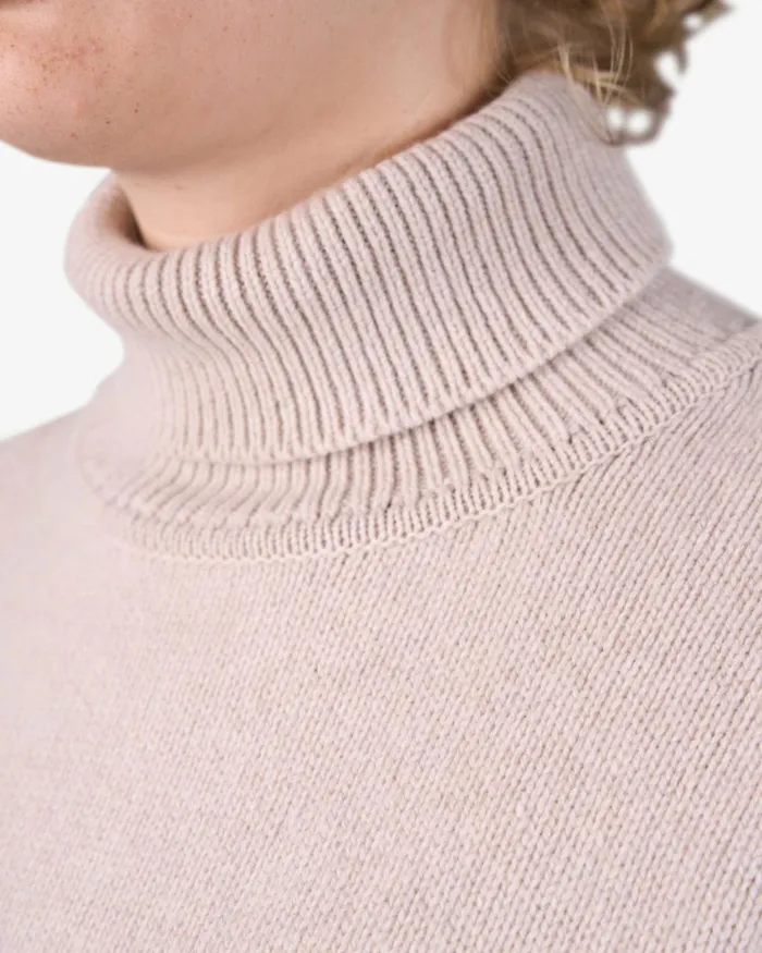 Women Knit Sweaters Colorful Standard Merino Wool Turtleneck Stone Blue