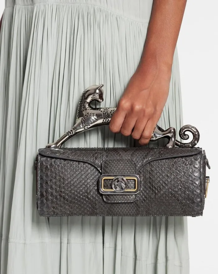 Women Lanvin Crossbody Bags and Shoulder Bags Medium Pencil Cat Bag In Python Anthracite Women Lanvin Crossbody Bags and Shoulder Bags Medium Pencil Cat Bag In Python Anthracite