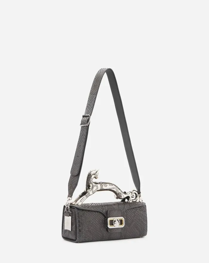 Women Lanvin Crossbody Bags and Shoulder Bags Medium Pencil Cat Bag In Python Anthracite Women Lanvin Crossbody Bags and Shoulder Bags Medium Pencil Cat Bag In Python Anthracite