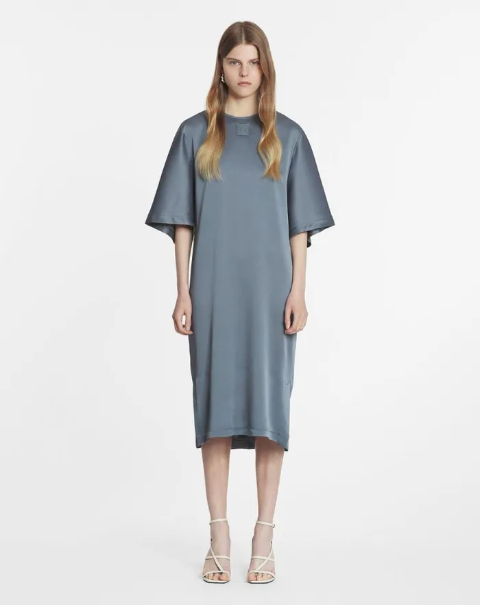 Women Lanvin Dresses Satin Tshirt Dress Steel