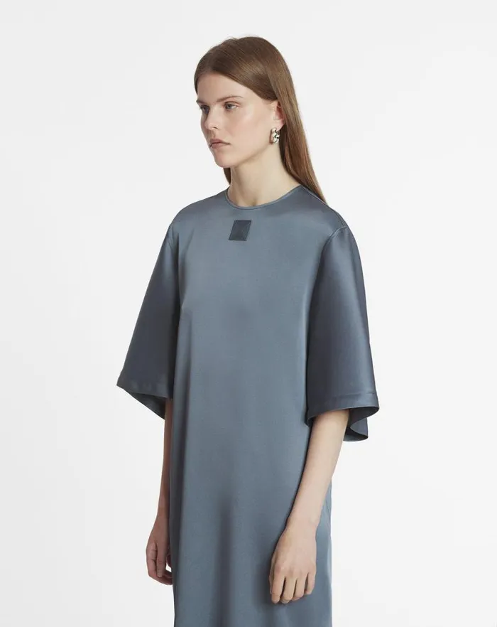 Women Lanvin Dresses Satin Tshirt Dress Steel