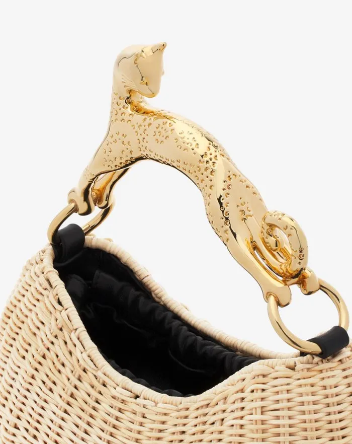 Women Lanvin Hobo Wicker Hobo Cat Bag Sm Naturalblack Women Lanvin Hobo Wicker Hobo Cat Bag Sm Naturalblack