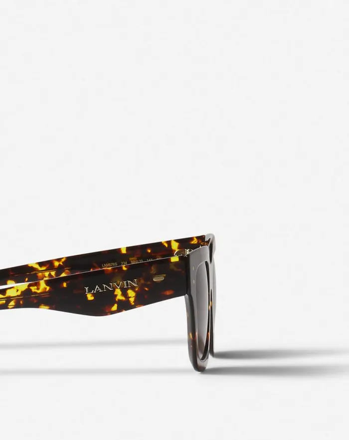 Women Lanvin Sunglasses Lunettes Maxi Rectangle Lanvin Signature Amberturtoise