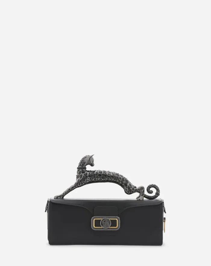 Women Lanvin Tote Bags and Top Handle Bags Medium Leather Pencil Cat Bag Black Women Lanvin Tote Bags and Top Handle Bags Medium Leather Pencil Cat Bag Black