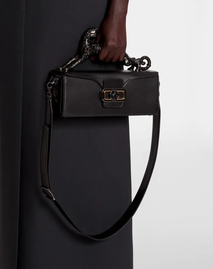 Women Lanvin Tote Bags and Top Handle Bags Medium Leather Pencil Cat Bag Black Women Lanvin Tote Bags and Top Handle Bags Medium Leather Pencil Cat Bag Black