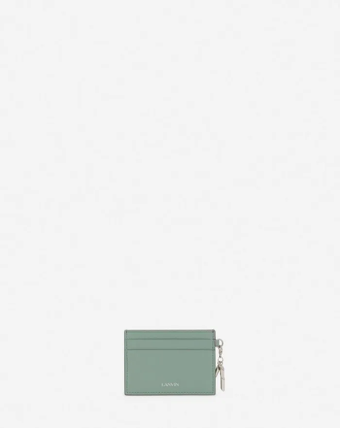 Women Lanvin Wallets and Small Leather Goods Squence Leather Cardholder Vert De Gris Women Lanvin Wallets and Small Leather Goods Squence Leather Cardholder Vert De Gris