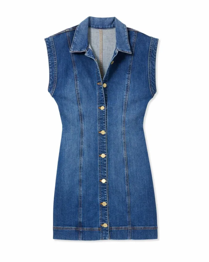 Women Lolita Denim Mini Dress Bleach Ramy Brook Dresses