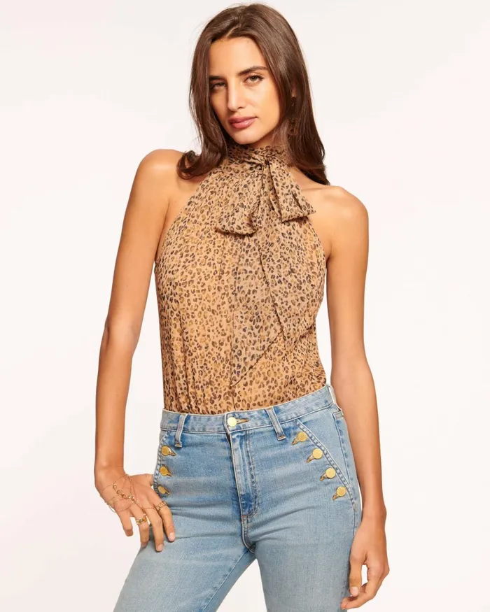 Women Lori High Neck Tank Top Sandstone Ramy Brook Tops Women Lori High Neck Tank Top Sandstone Ramy Brook Tops