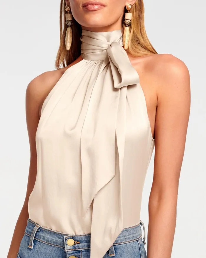 Women Lori High Neck Tank Top Sandstone Ramy Brook Tops Women Lori High Neck Tank Top Sandstone Ramy Brook Tops
