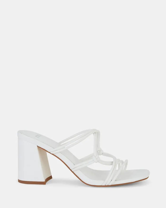 Women LUCKIE WHITE Heeled Sandals Party NOVO Shoes