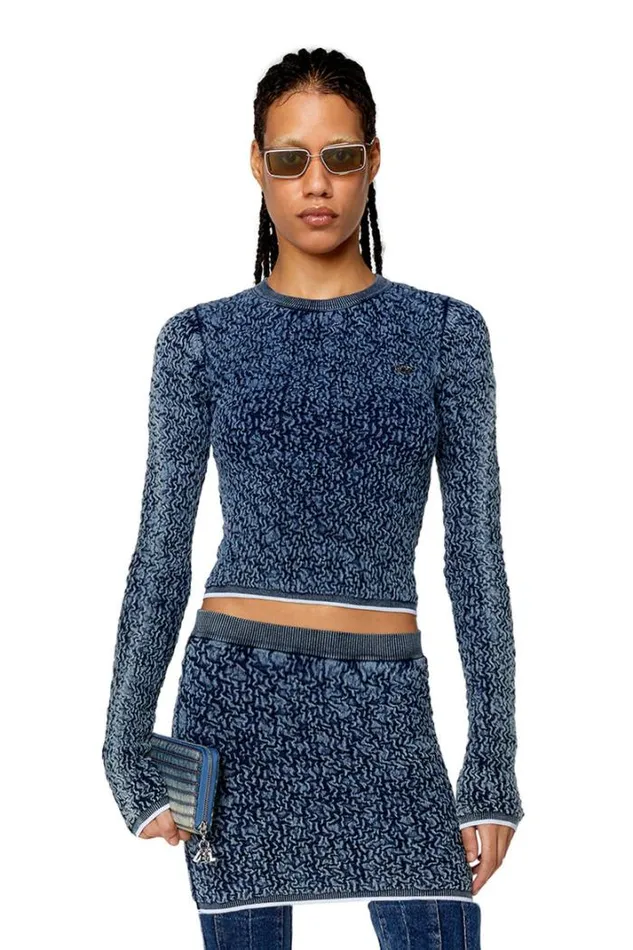 Women MCreta Blue Diesel Knitwear Women MCreta Blue Diesel Knitwear