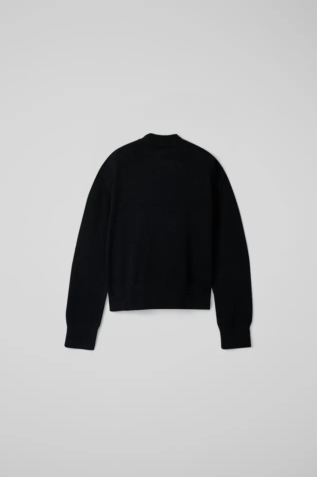 Women Melange Knit Sweater Black Melange Knit Sweater Camper Knit